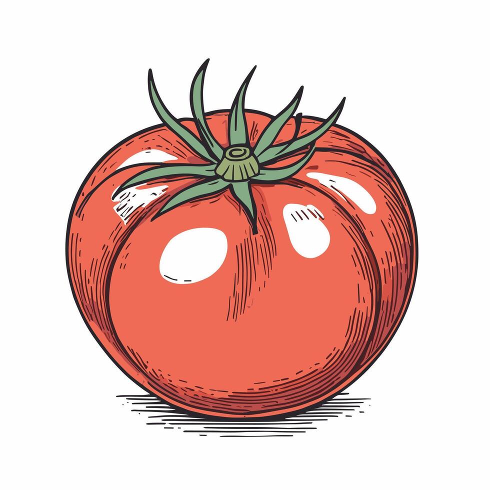 tomate grampo arte vetor ilustração