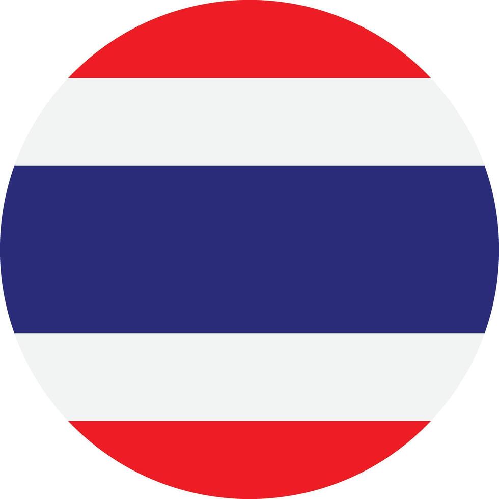 volta Tailândia bandeira . Tailândia bandeira botão . tailandês bandeira dentro círculo . vetor ilustração