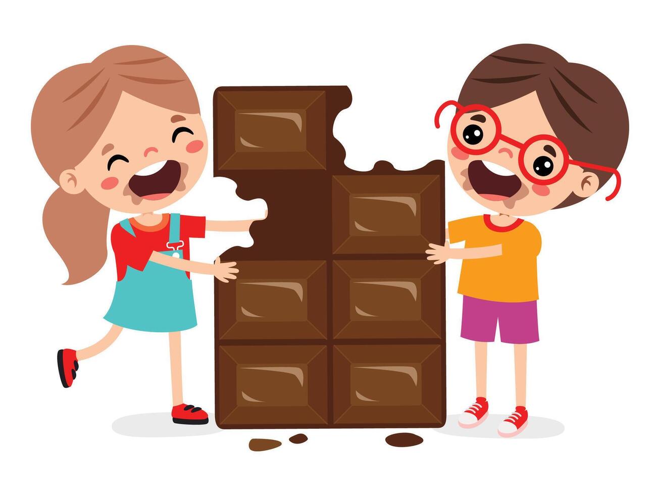 ilustração do criança com chocolate vetor