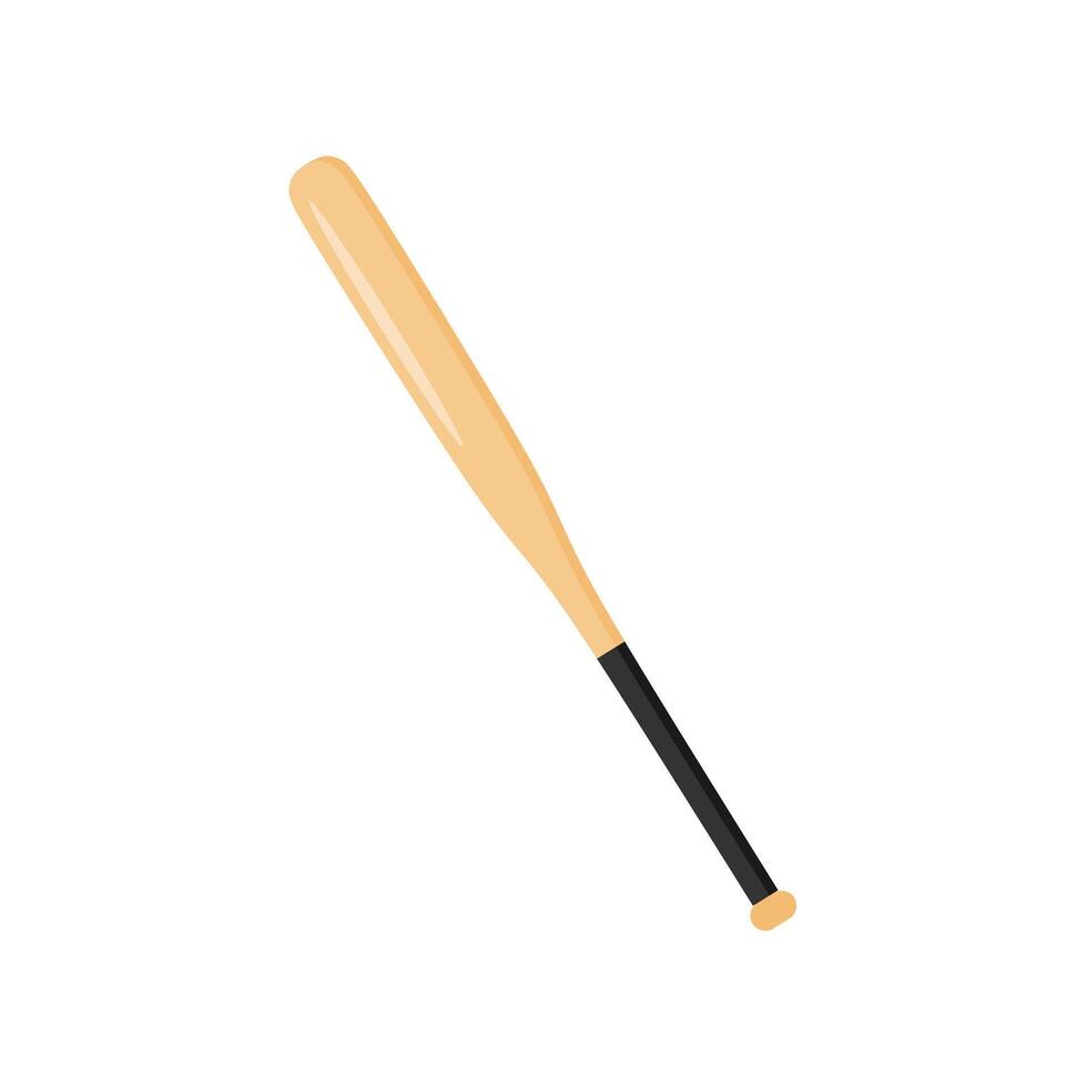 beisebol bastão plano Projeto vetor ilustração isolado em branco fundo. decorativo Projeto elemento, beisebol bastão, ferramenta para bater bola, americano esporte jogo. madeira beisebol grudar.