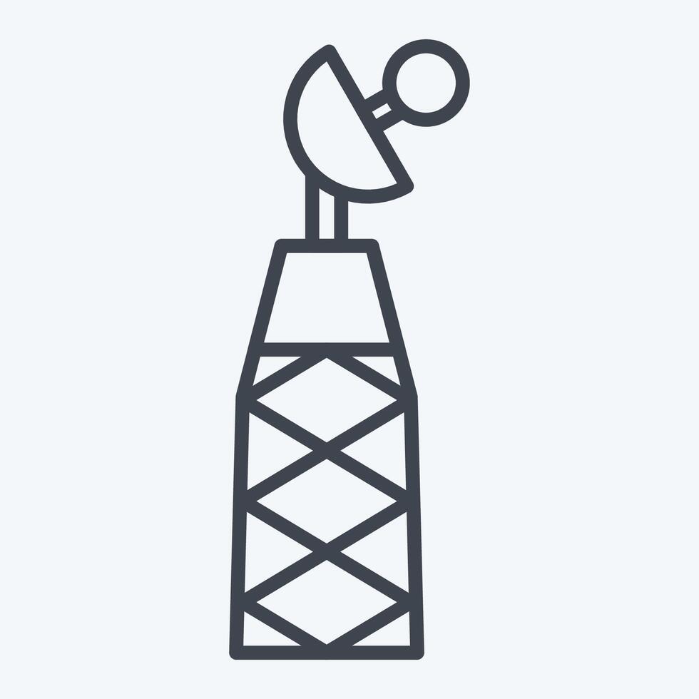 ícone sinal torre. relacionado para militares e exército símbolo. linha estilo. simples Projeto ilustração vetor