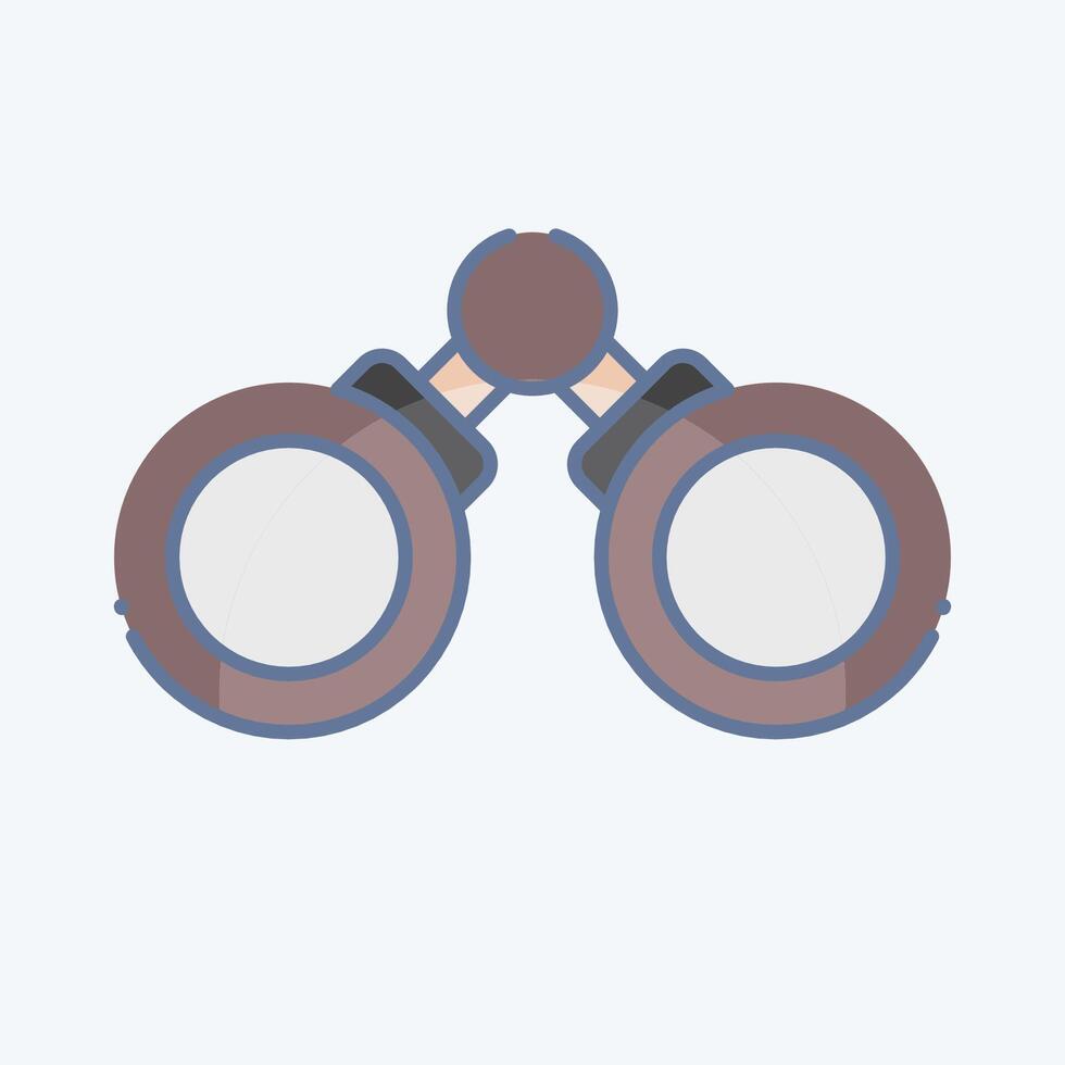 ícone binocular. relacionado para militares e exército símbolo. rabisco estilo. simples Projeto ilustração vetor