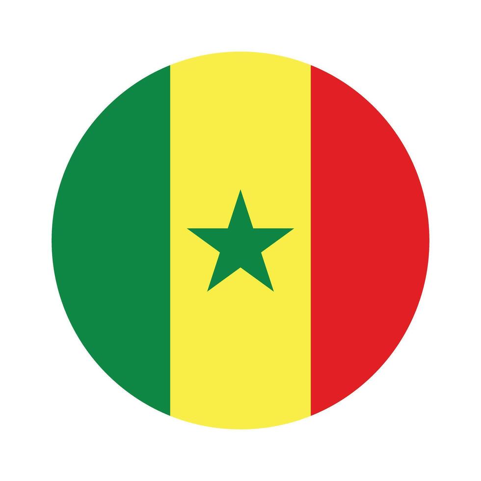 Senegal nacional bandeira vetor ícone Projeto. Senegal círculo bandeira. volta do Senegal bandeira.