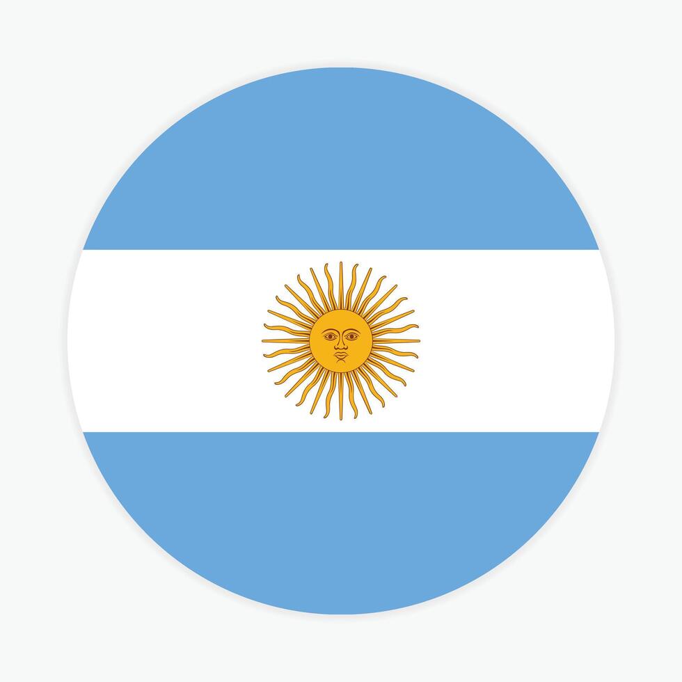 plano ilustração do Argentina nacional bandeira. Argentina círculo bandeira. volta do Argentina bandeira. vetor