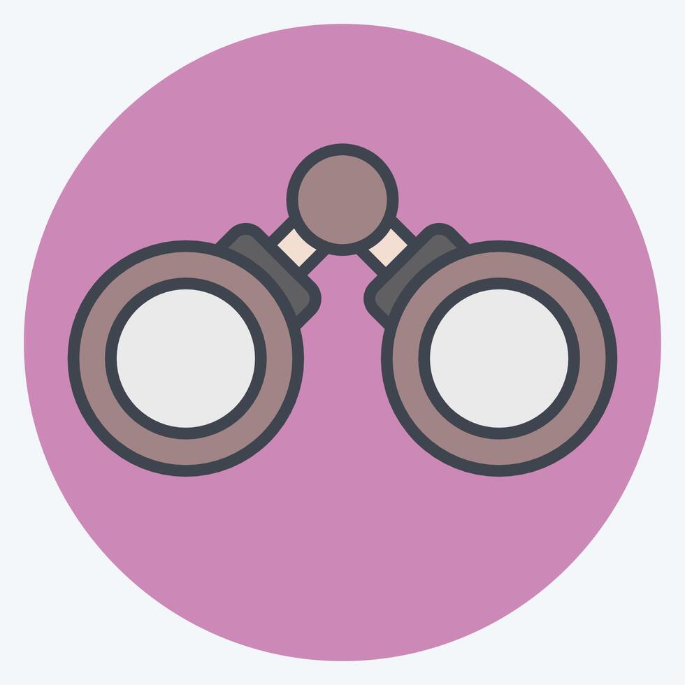 ícone binocular. relacionado para militares e exército símbolo. cor companheiro estilo. simples Projeto ilustração vetor