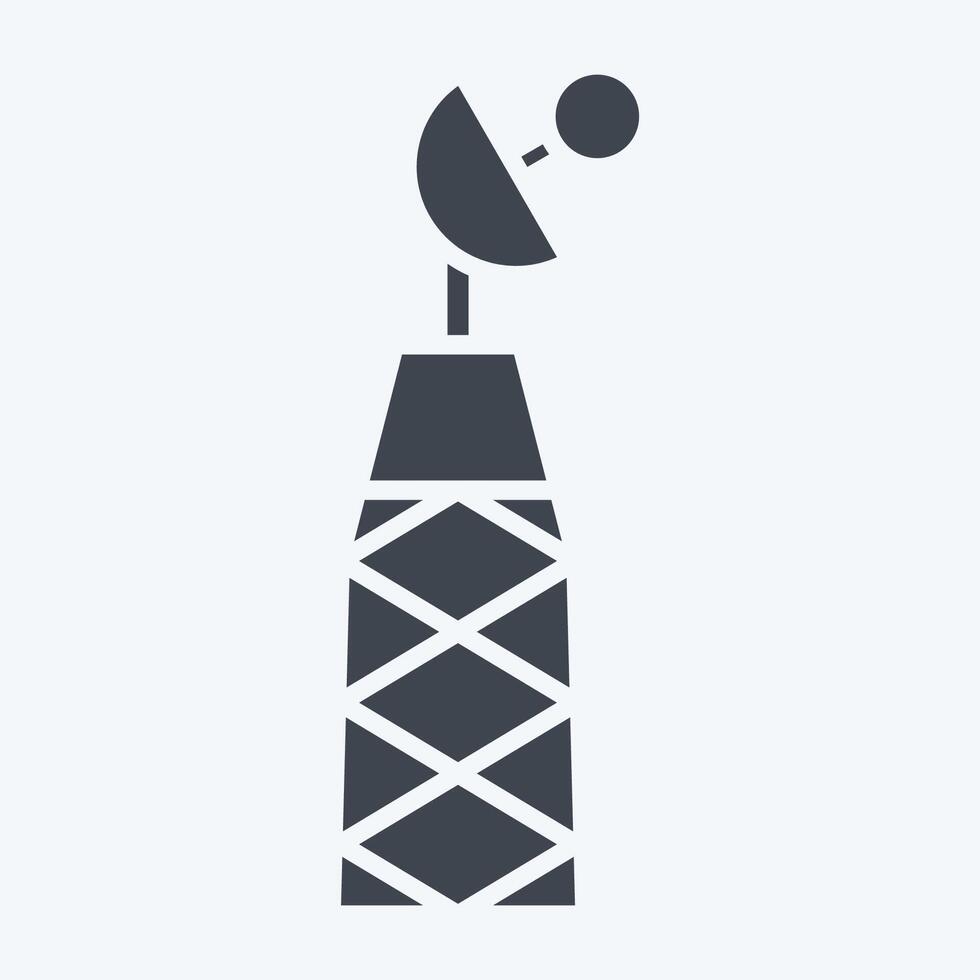 ícone sinal torre. relacionado para militares e exército símbolo. glifo estilo. simples Projeto ilustração vetor
