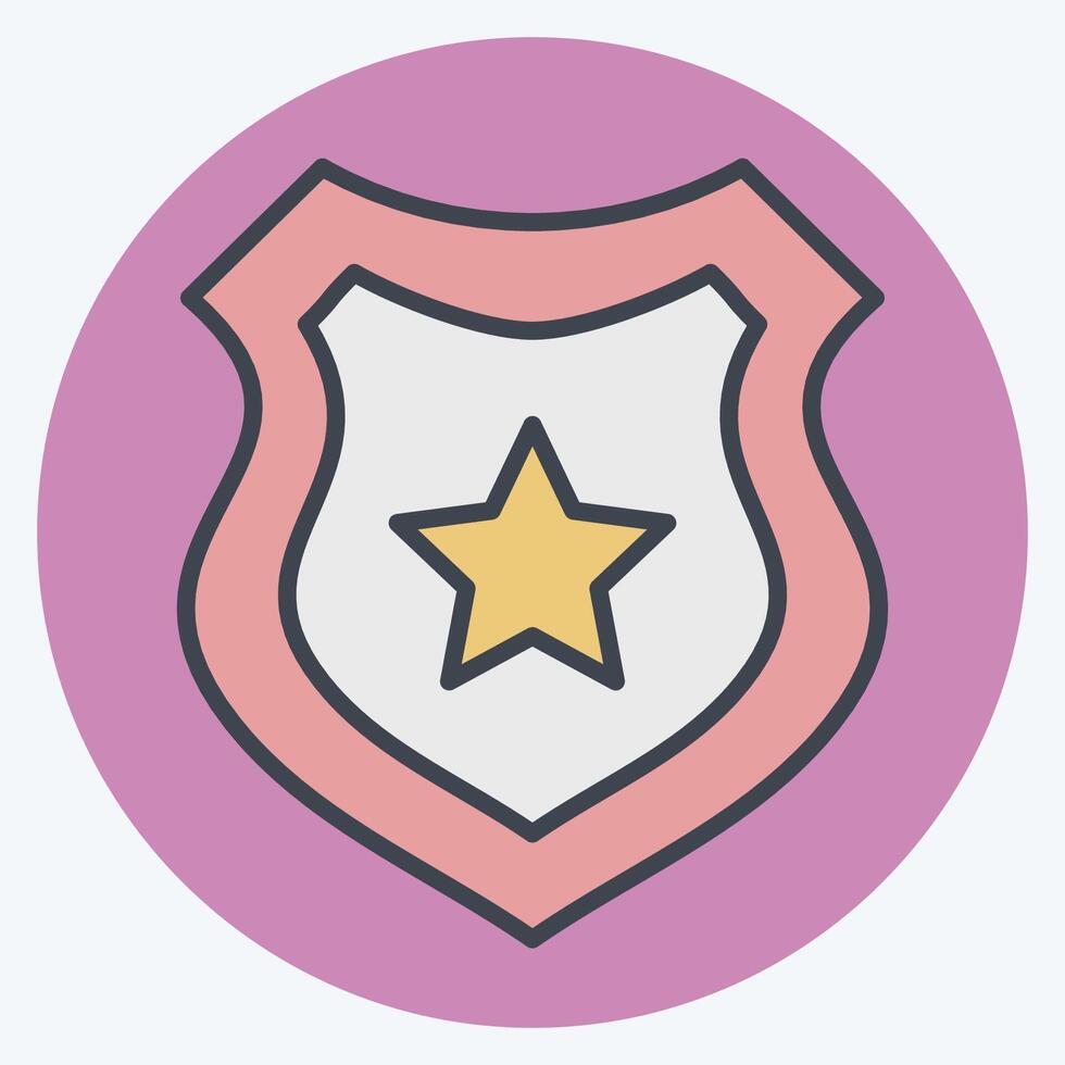 ícone proteção escudo. relacionado para militares e exército símbolo. cor companheiro estilo. simples Projeto ilustração vetor