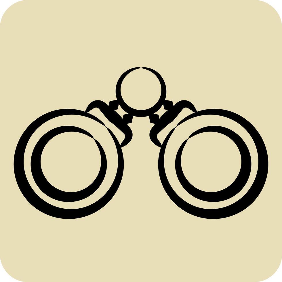 ícone binocular. relacionado para militares e exército símbolo. mão desenhado estilo. simples Projeto ilustração vetor