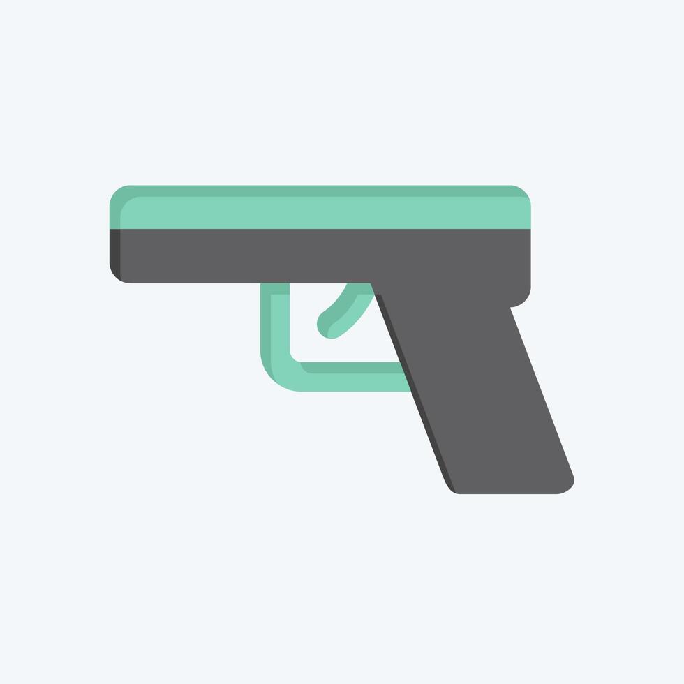 ícone pistola. relacionado para militares e exército símbolo. plano estilo. simples Projeto ilustração vetor