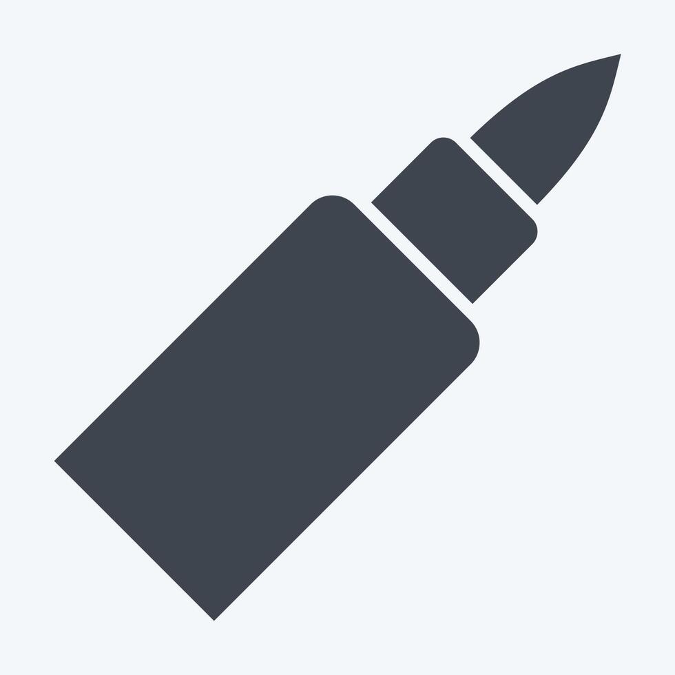 ícone bala. relacionado para militares e exército símbolo. glifo estilo. simples Projeto ilustração vetor