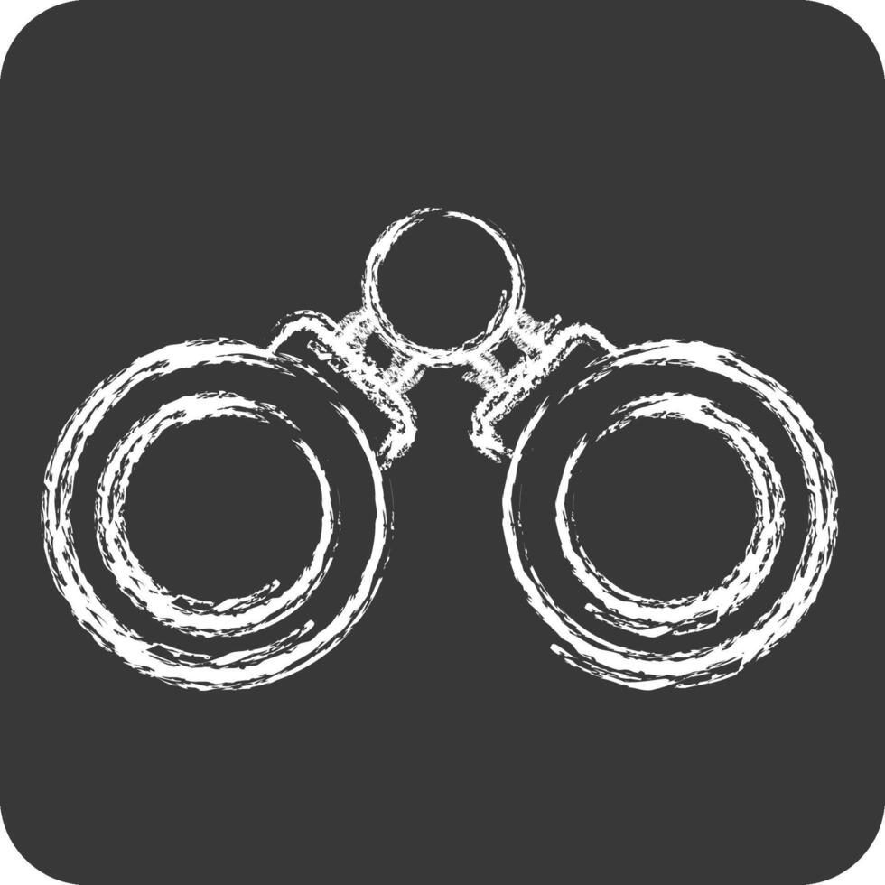 ícone binocular. relacionado para militares e exército símbolo. giz estilo. simples Projeto ilustração vetor