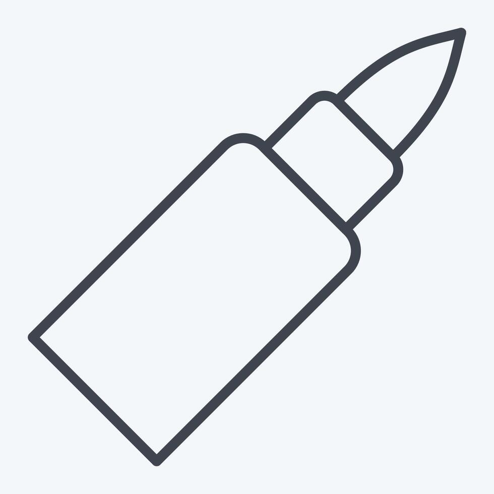 ícone bala. relacionado para militares e exército símbolo. linha estilo. simples Projeto ilustração vetor