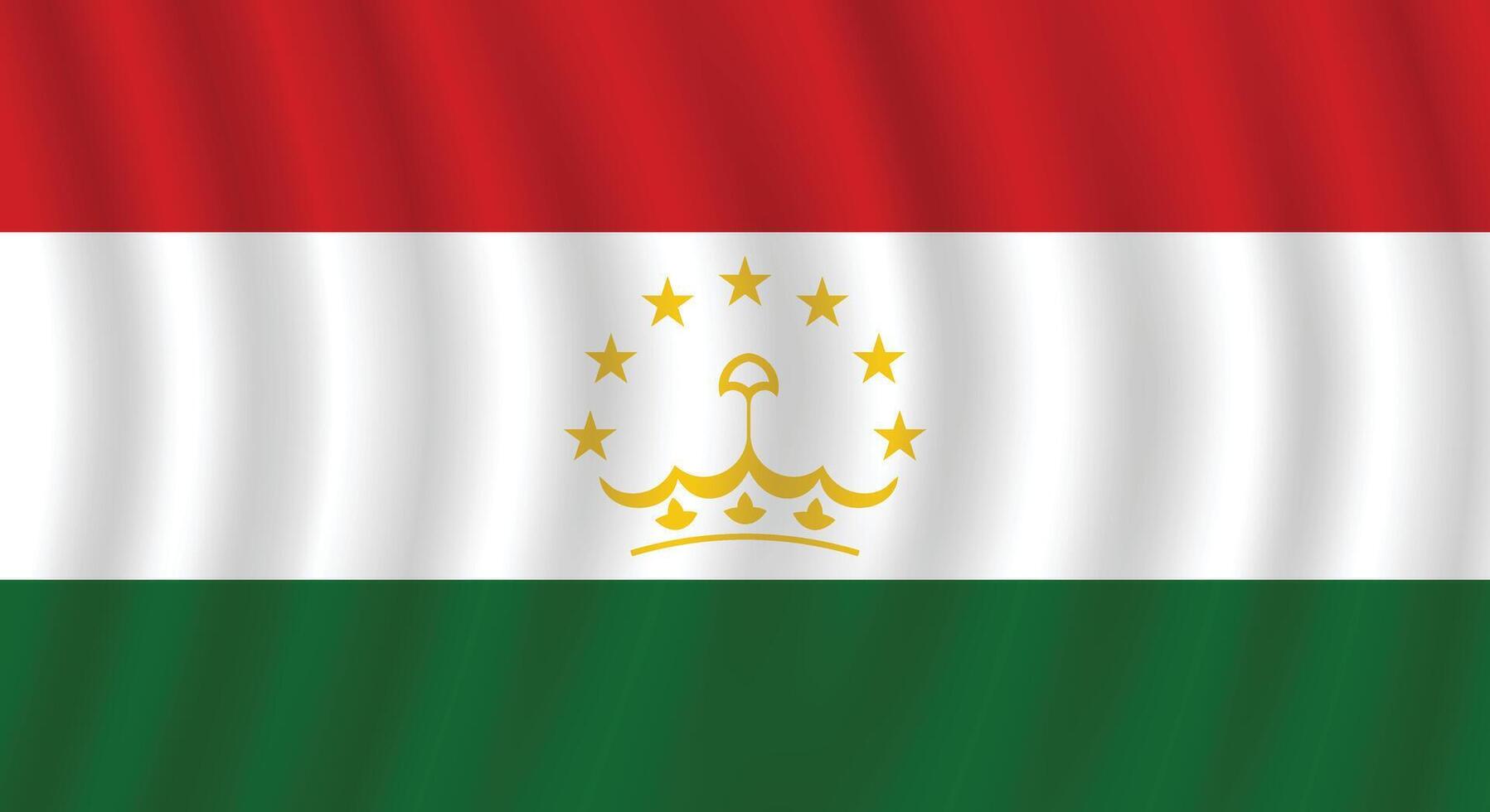 plano ilustração do tajiquistão bandeira. tajiquistão nacional bandeira Projeto. tajiquistão onda bandeira. vetor