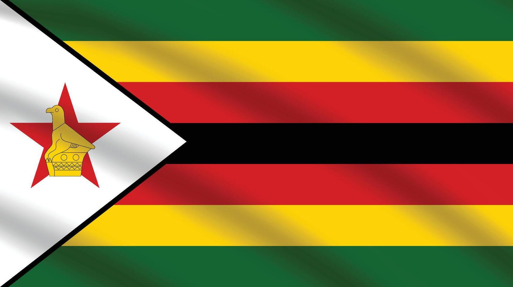 plano ilustração do Zimbábue nacional bandeira. Zimbábue bandeira Projeto. Zimbábue onda bandeira. vetor