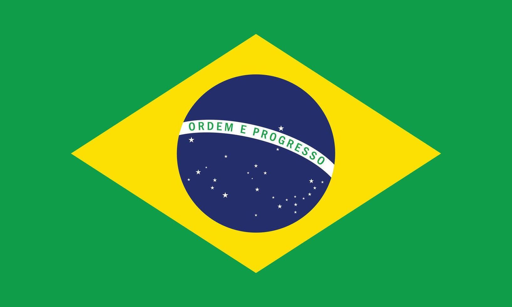 plano ilustração do Brasil bandeira. Brasil nacional bandeira Projeto. vetor