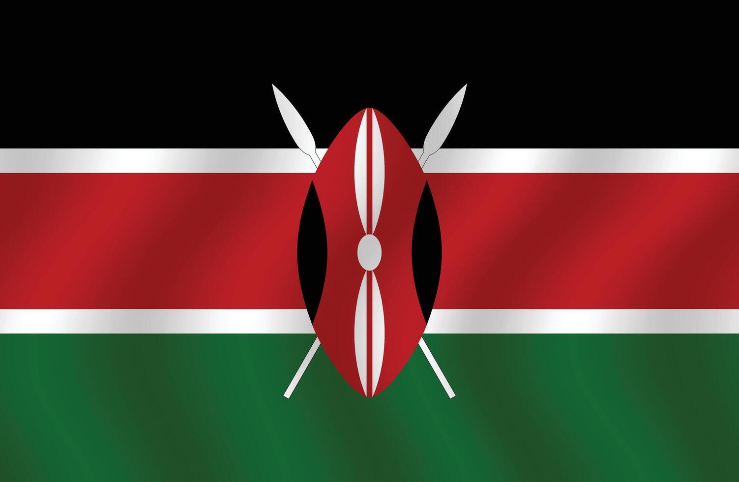 plano ilustração do Quênia nacional bandeira. Quênia bandeira Projeto. Quênia onda bandeira. vetor