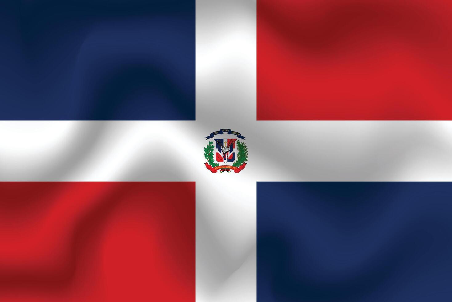 plano ilustração do dominicano república nacional bandeira. dominicano república bandeira Projeto. dominicano república onda bandeira. vetor