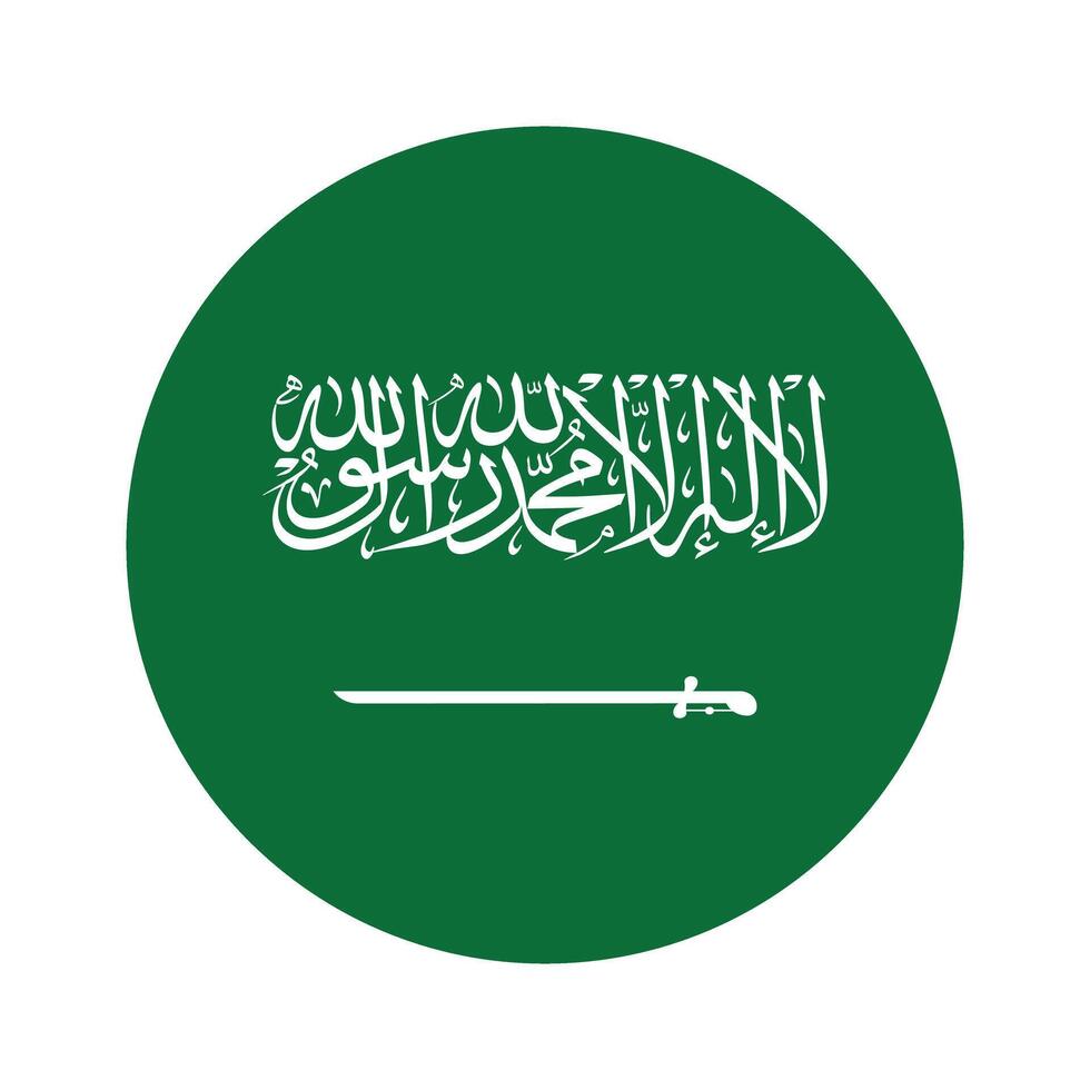 saudita arábia nacional bandeira vetor ícone Projeto. saudita arábia círculo bandeira. volta do saudita arábia bandeira.