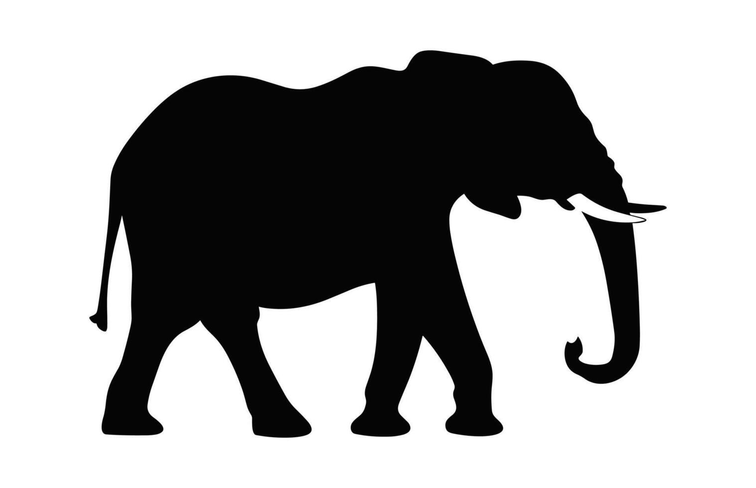 elefante silhueta vetor isolado em uma branco fundo, africano elefante Preto clipart