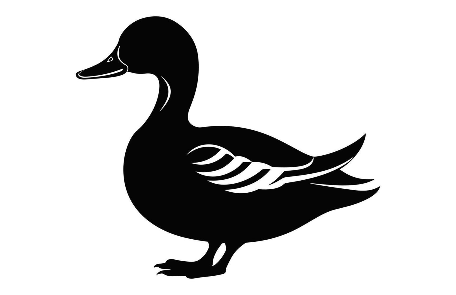 Pato silhueta Preto clipart isolado em uma branco fundo vetor