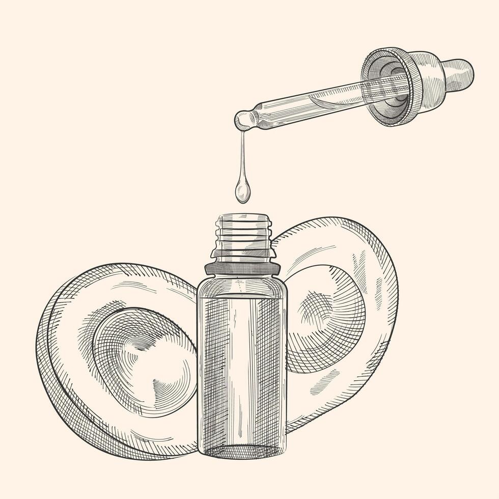 abacate fatias garrafa, pipeta óleo solta vetor ilustração. abacate fruta maduro parte abacate fruta. vidro garrafa Preto esboço gráfico ilustração. cosméticos vegano Comida tinta linha contorno linha.