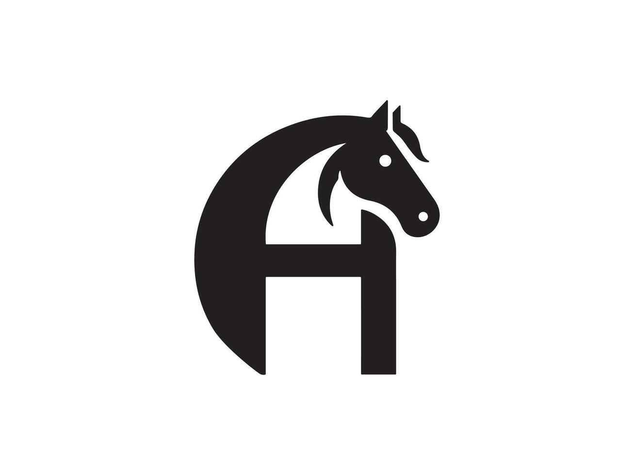 carta h cavalo logotipo Projeto ícone símbolo vetor modelo