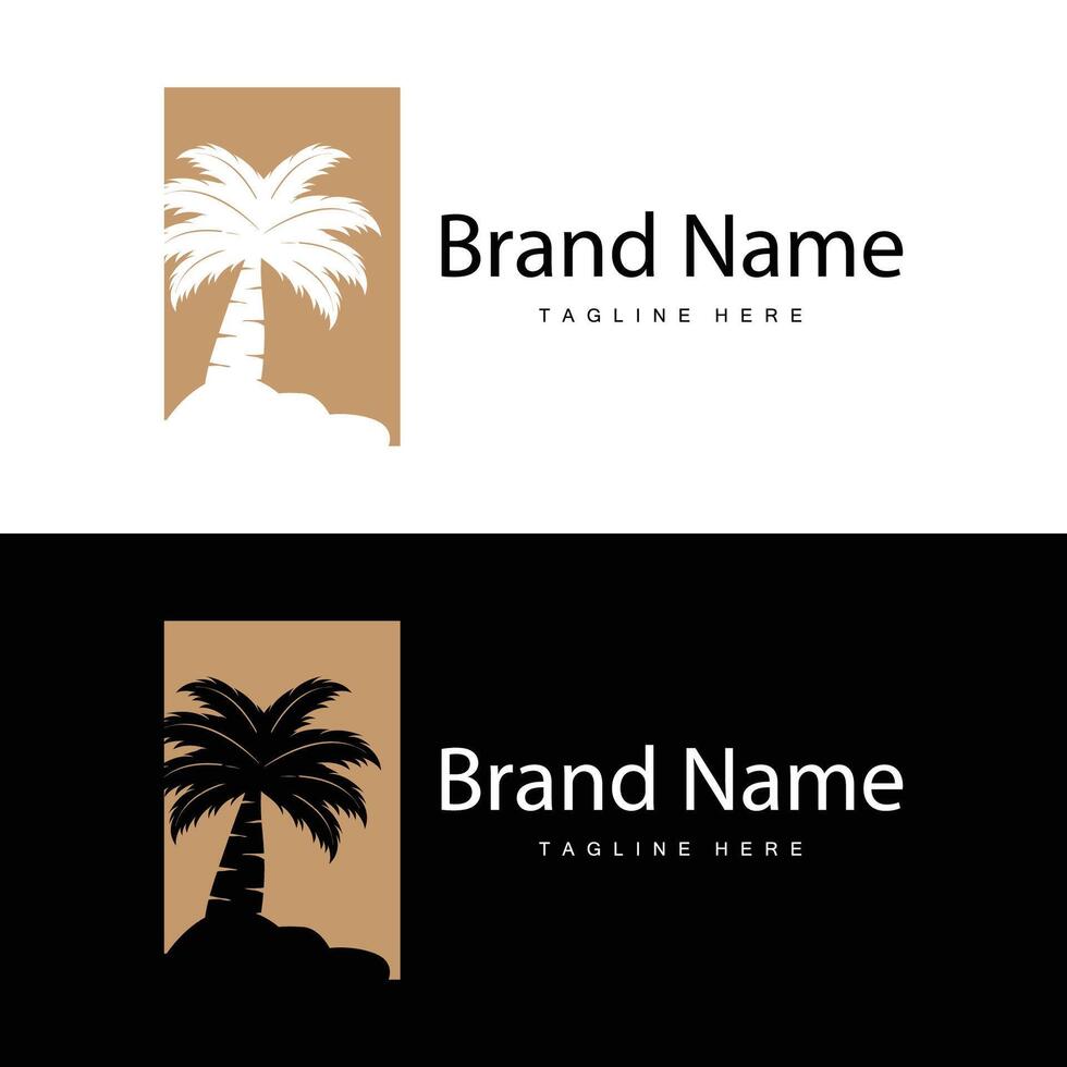 coco árvore logotipo Projeto modelo Palma árvore silhueta ilustração verão de praia mar plantar vetor