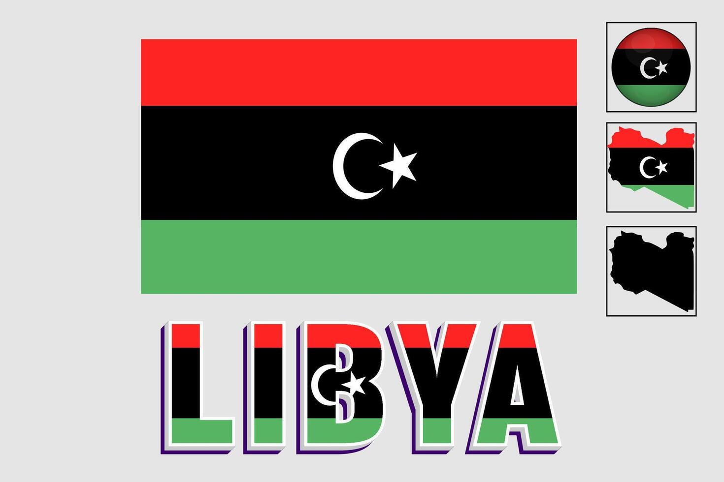 Líbia mapa e bandeira dentro vetor ilustração