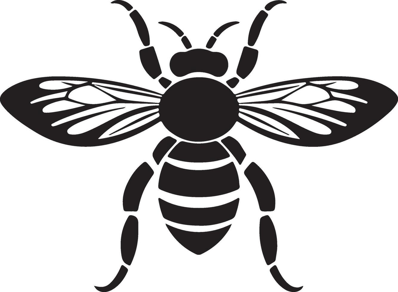 abelha silhueta vetor ilustração branco fundo