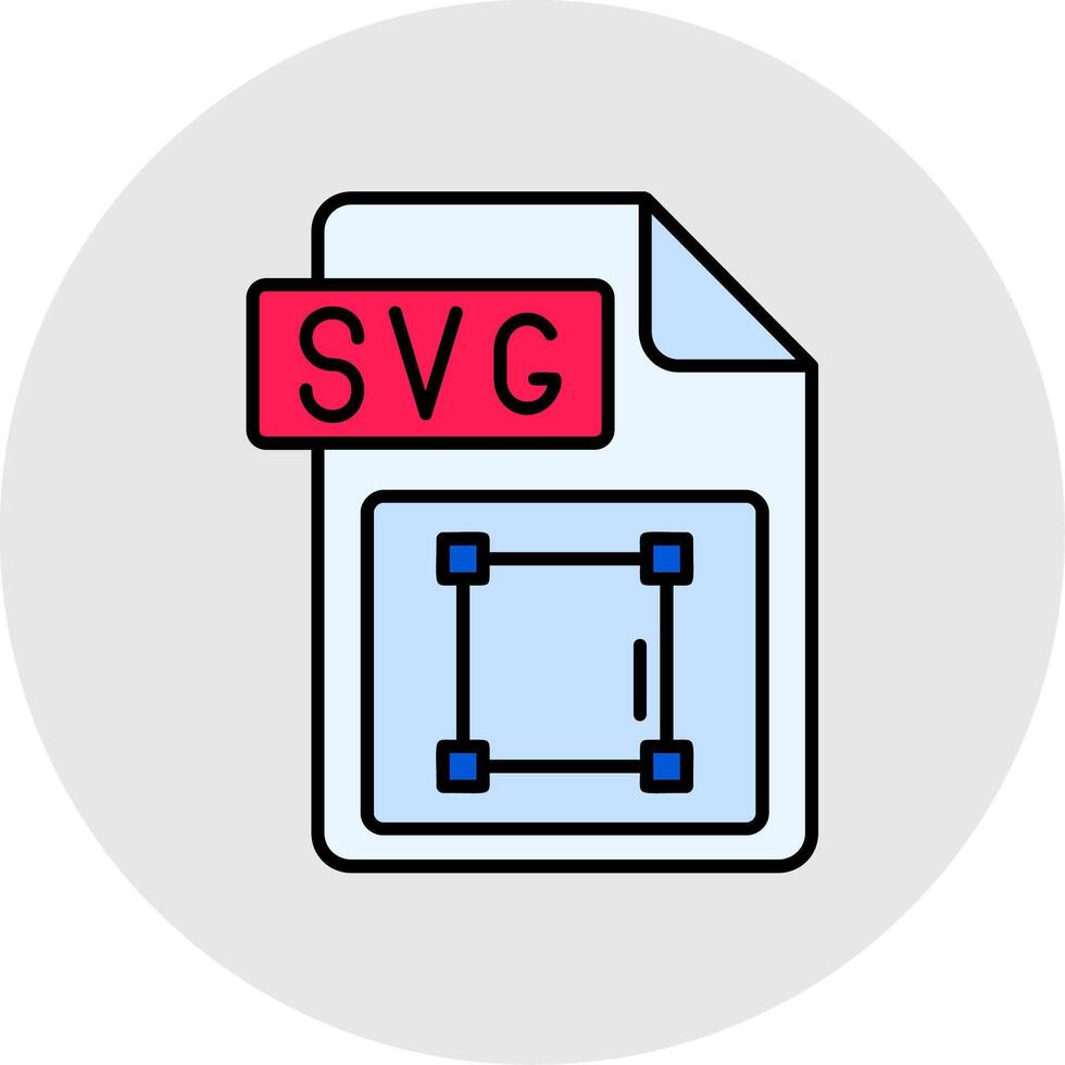 SVG Arquivo formato linha preenchidas luz círculo ícone vetor
