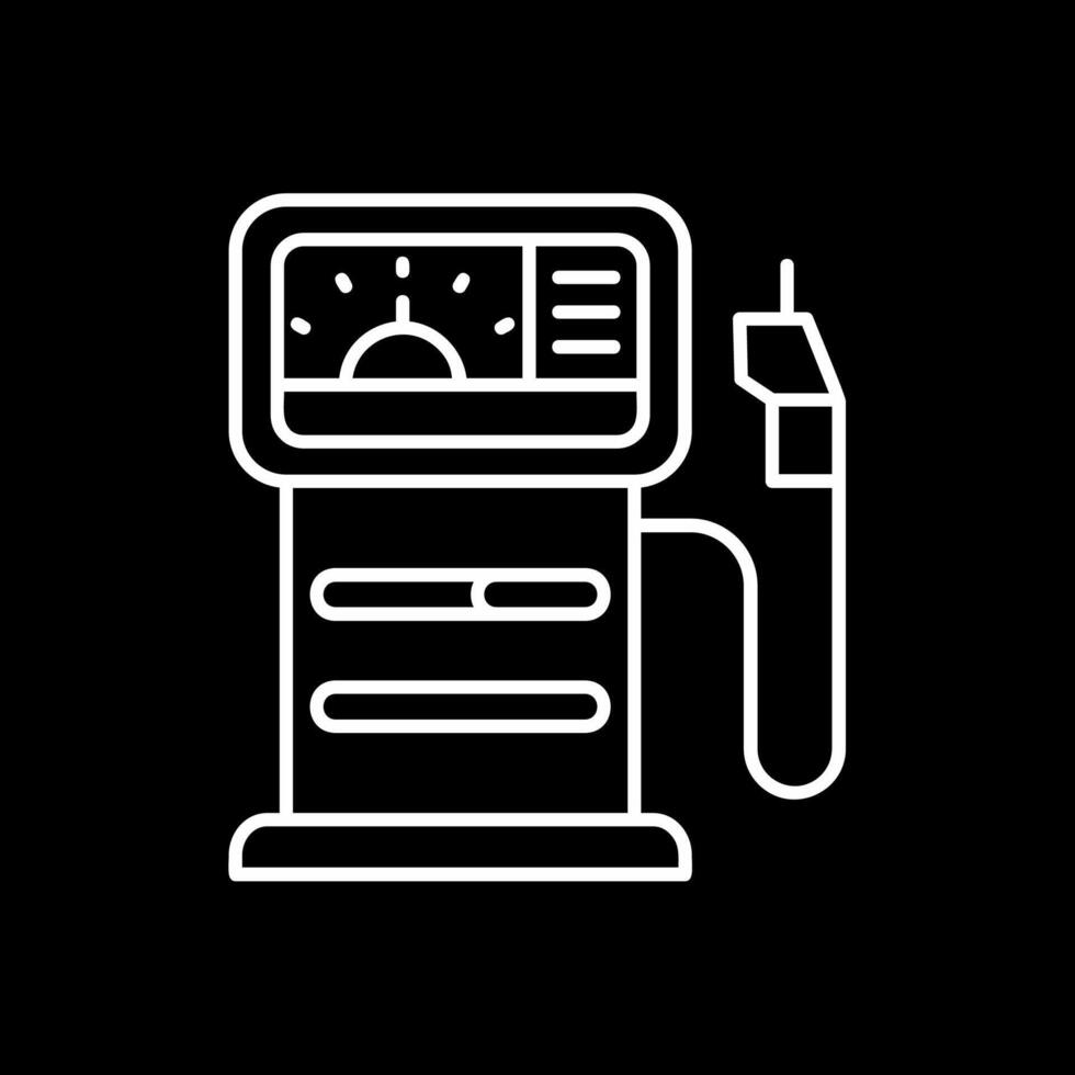 ícone invertido de linha de posto de gasolina vetor