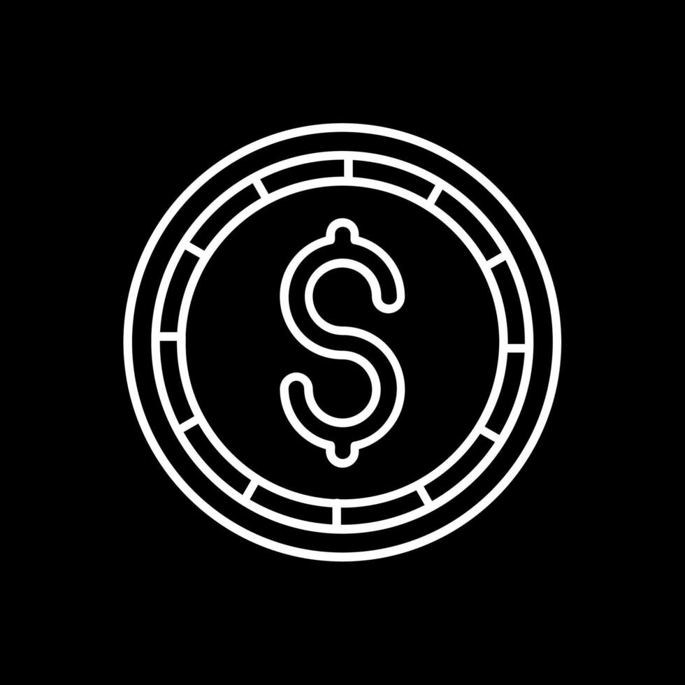 ícone invertido de linha de moeda de dólar vetor