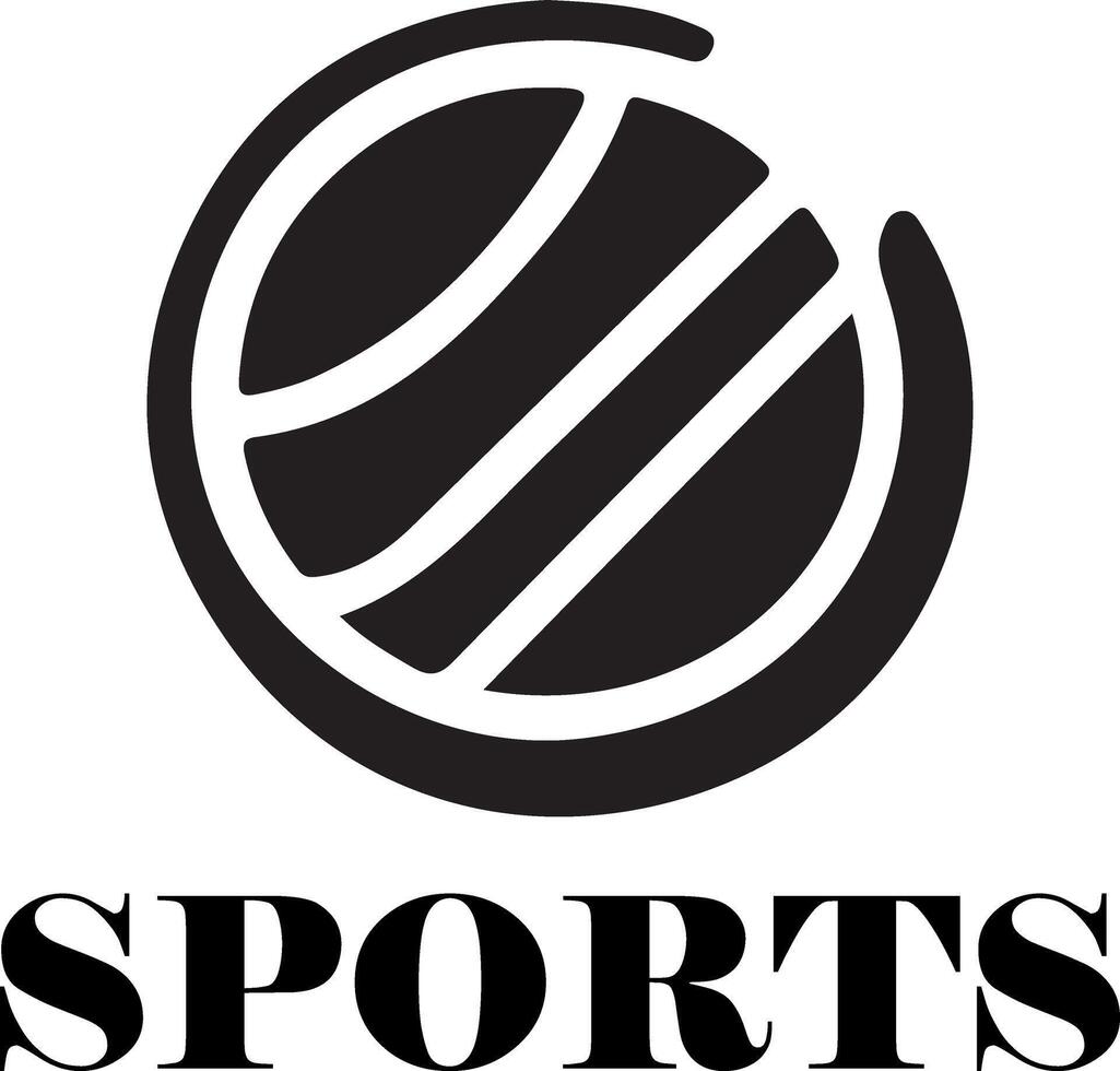 esporte logotipo vetor Preto cor 35