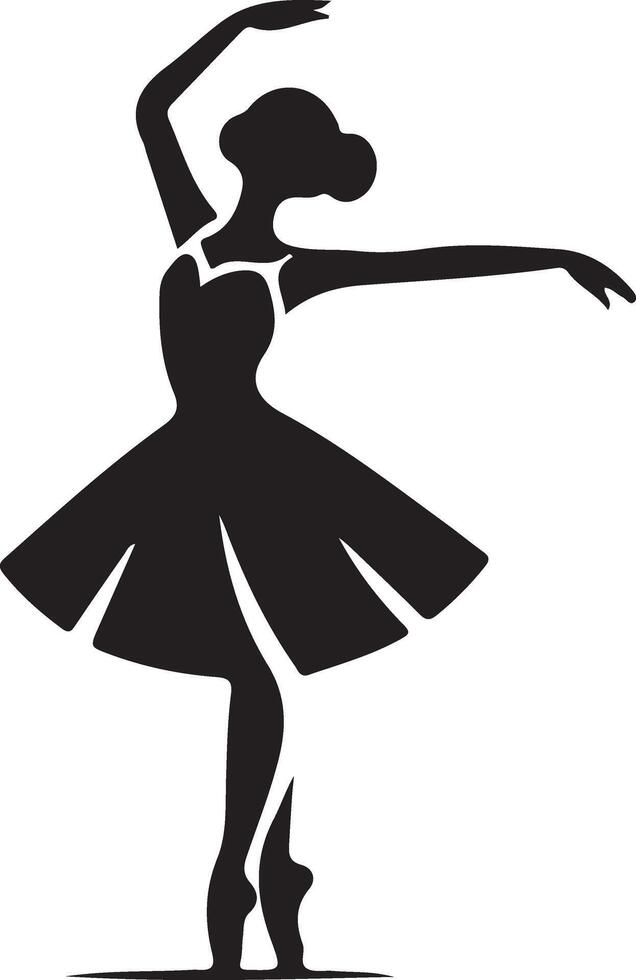 mínimo bailarina vetor ícone dentro plano estilo Preto cor silhueta, branco fundo 19