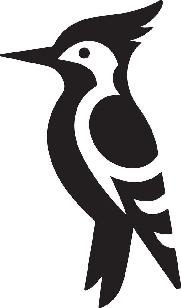 pica-paus pássaro logotipo conceito, Preto cor silhueta, branco fundo vetor
