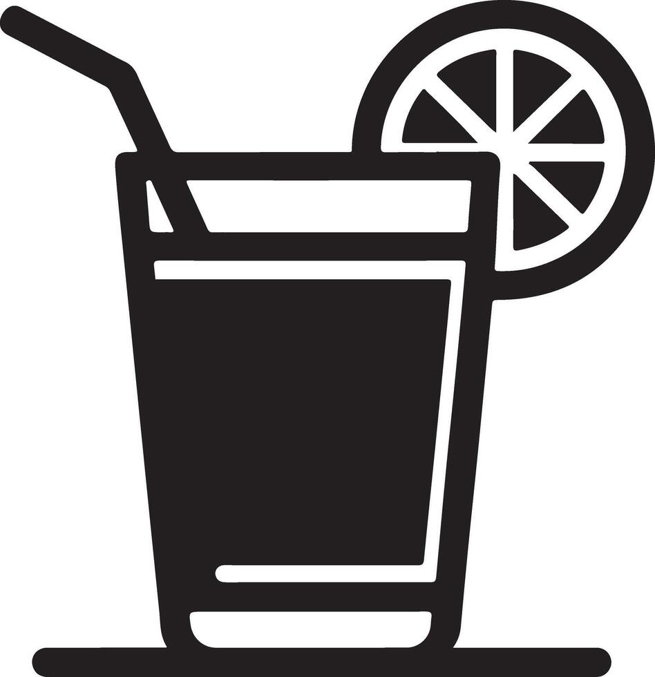 limão beber vidro ícone, símbolo, clipart, Preto cor silhueta, branco fundo 2 vetor