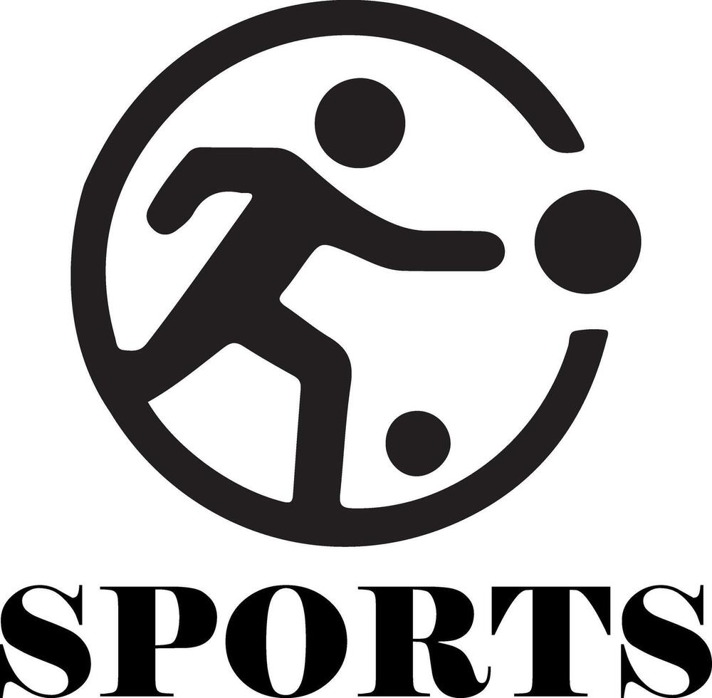 esporte logotipo vetor Preto cor 8