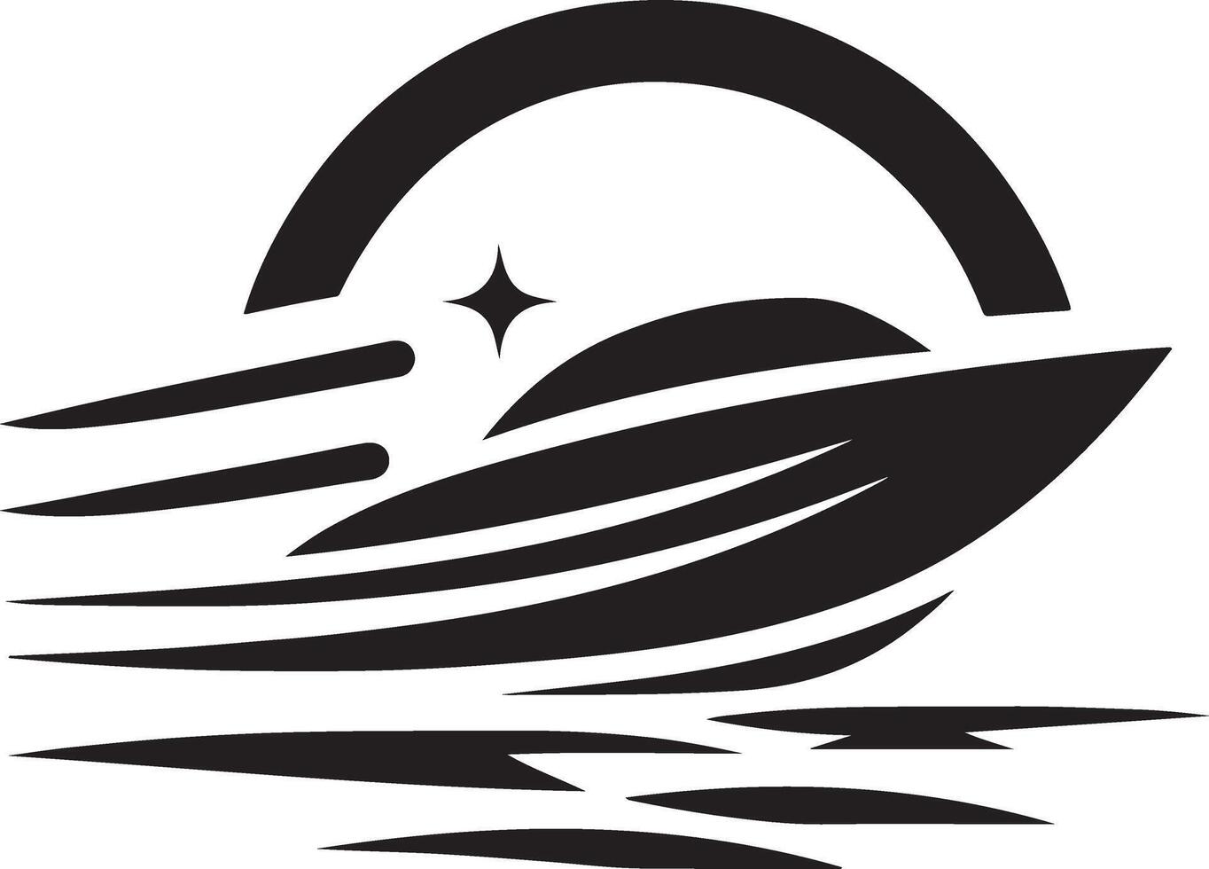 mínimo Rapidez barco vetor logotipo conceito ícone, clipart, símbolo, Preto cor silhueta 2