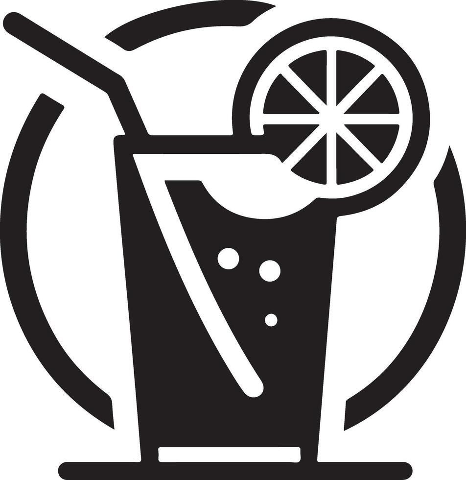 limão beber vidro ícone, símbolo, clipart, Preto cor silhueta, branco fundo 7 vetor