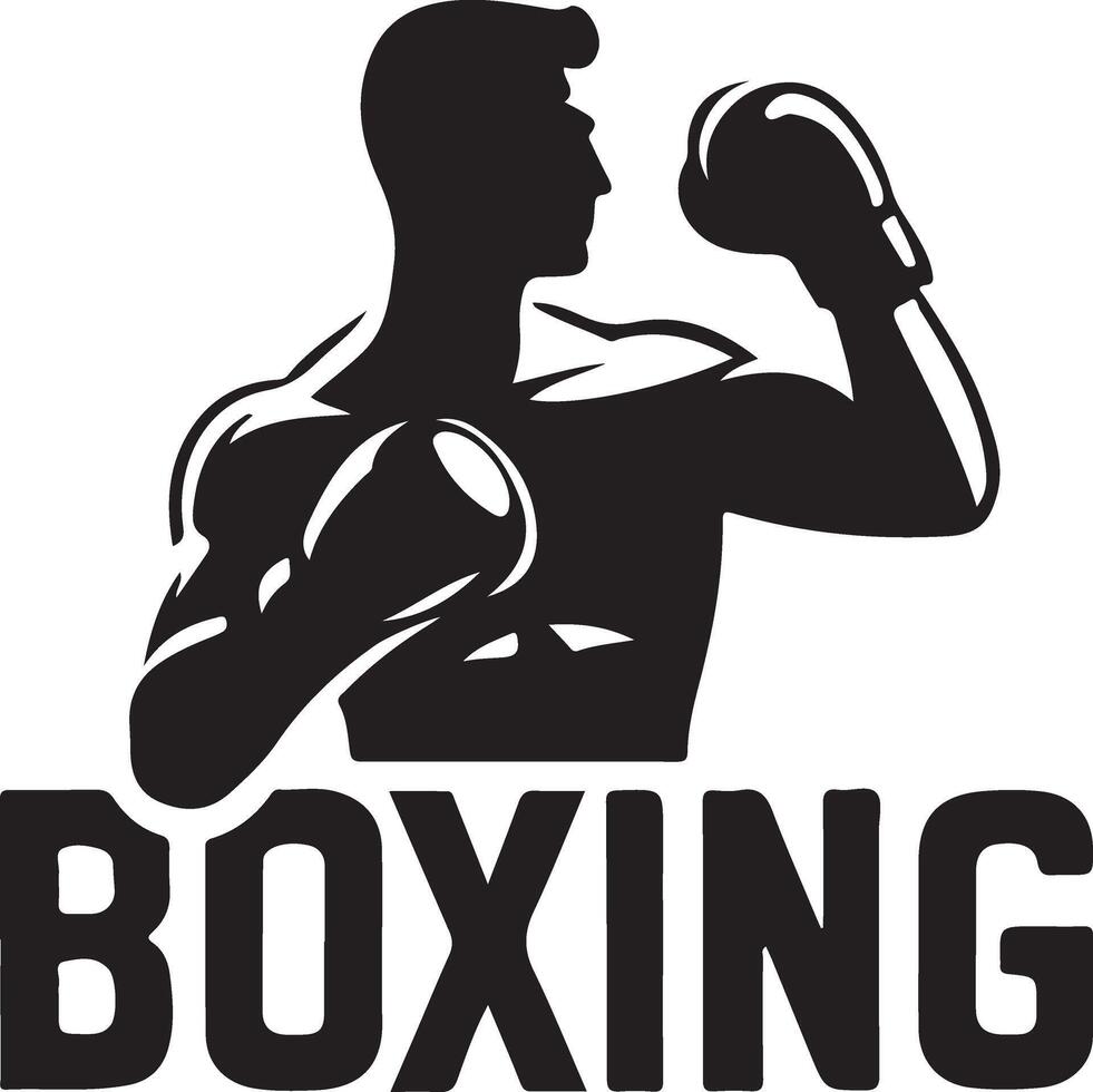 boxe logotipo branco fundo logotipos, vetor silhueta 9