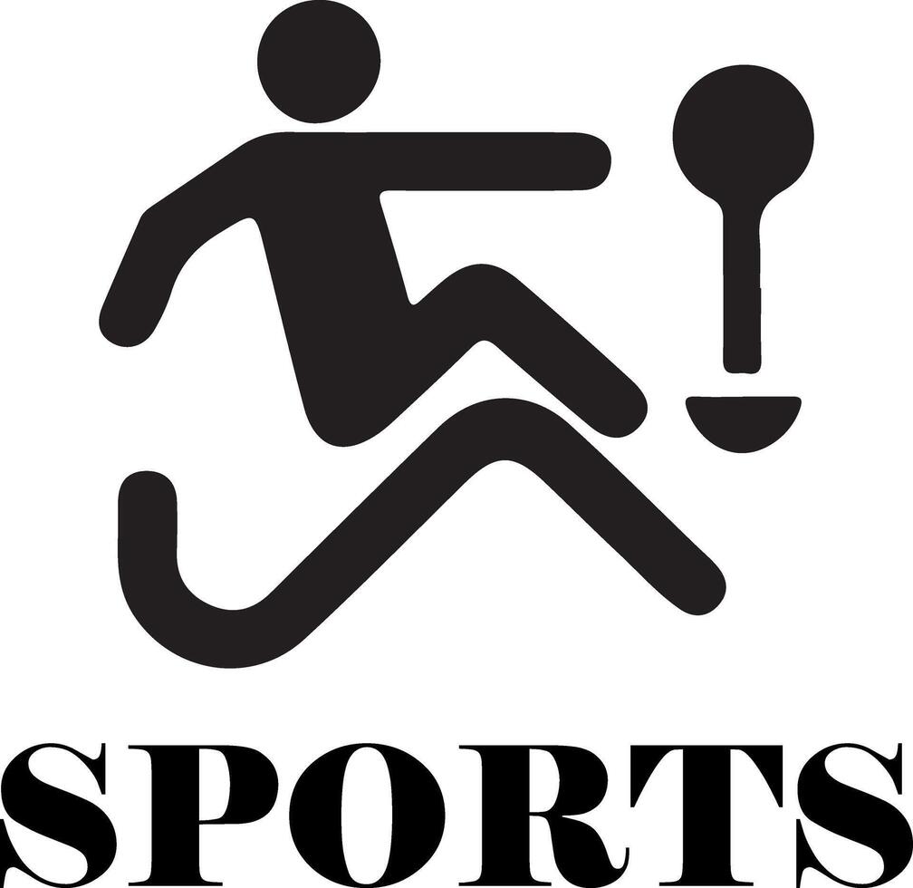 esporte logotipo vetor Preto cor 21