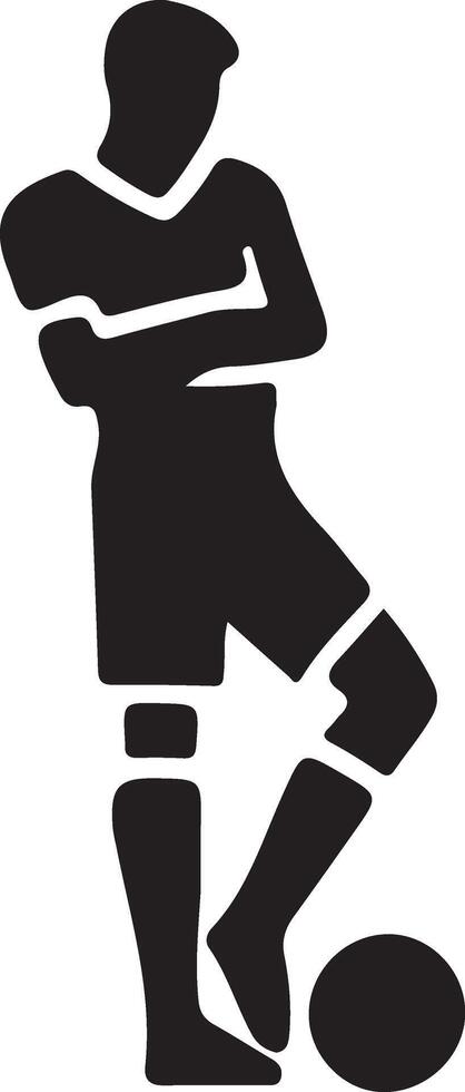 futebol jogador pose vetor ícone dentro plano estilo Preto cor silhueta, branco fundo 29