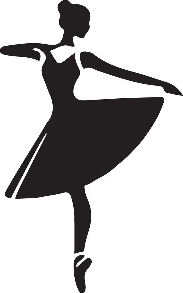 bailarina dança vetor ícone dentro plano estilo Preto cor silhueta branco fundo 44