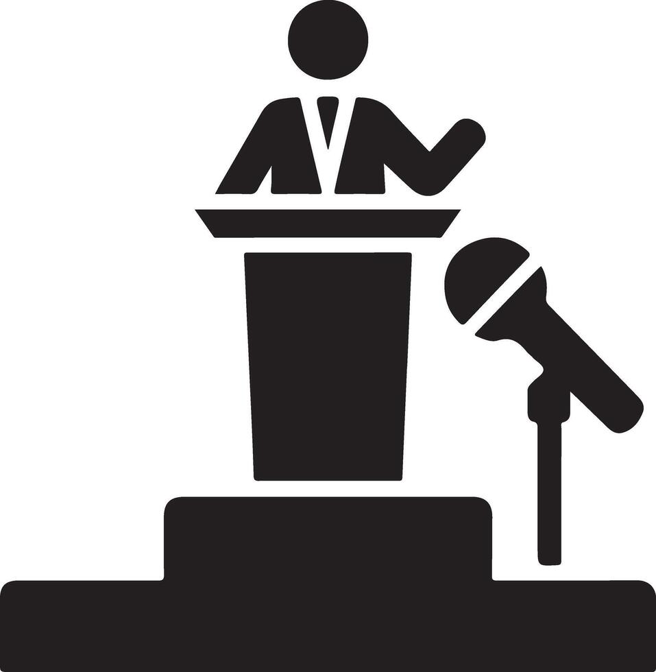 pódio ícone vetor pessoa público discurso para apresentação branco fundo 8