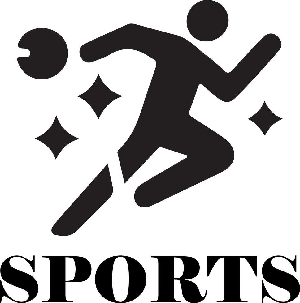 esporte logotipo vetor Preto cor 12