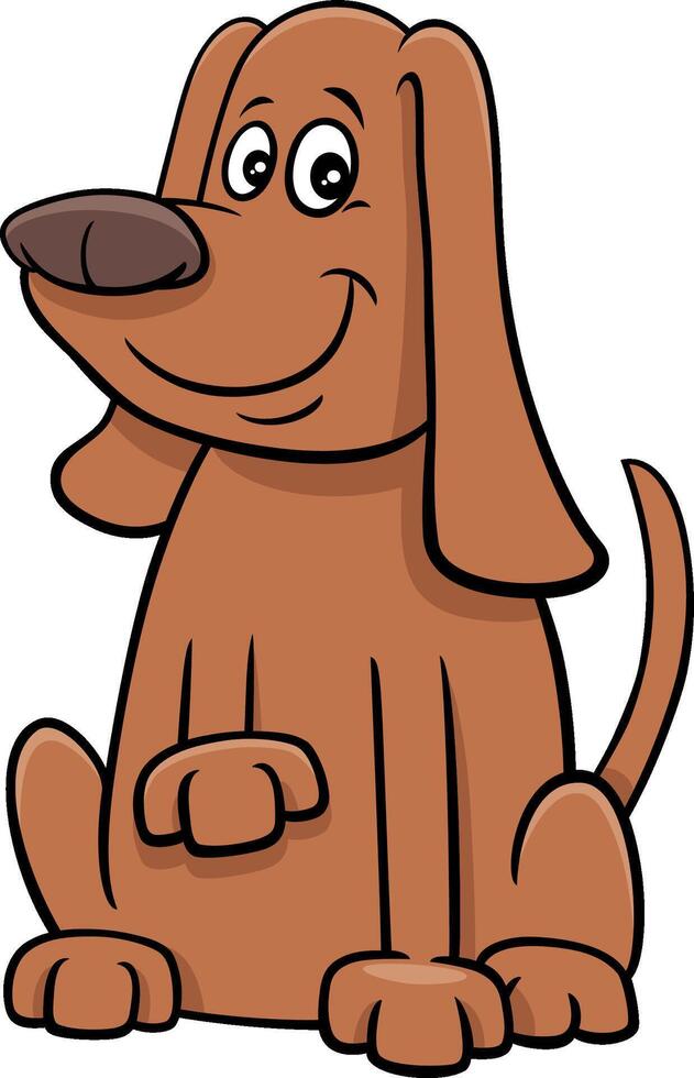 desenho animado sentado cachorro ou cachorro quadrinho animal personagem vetor