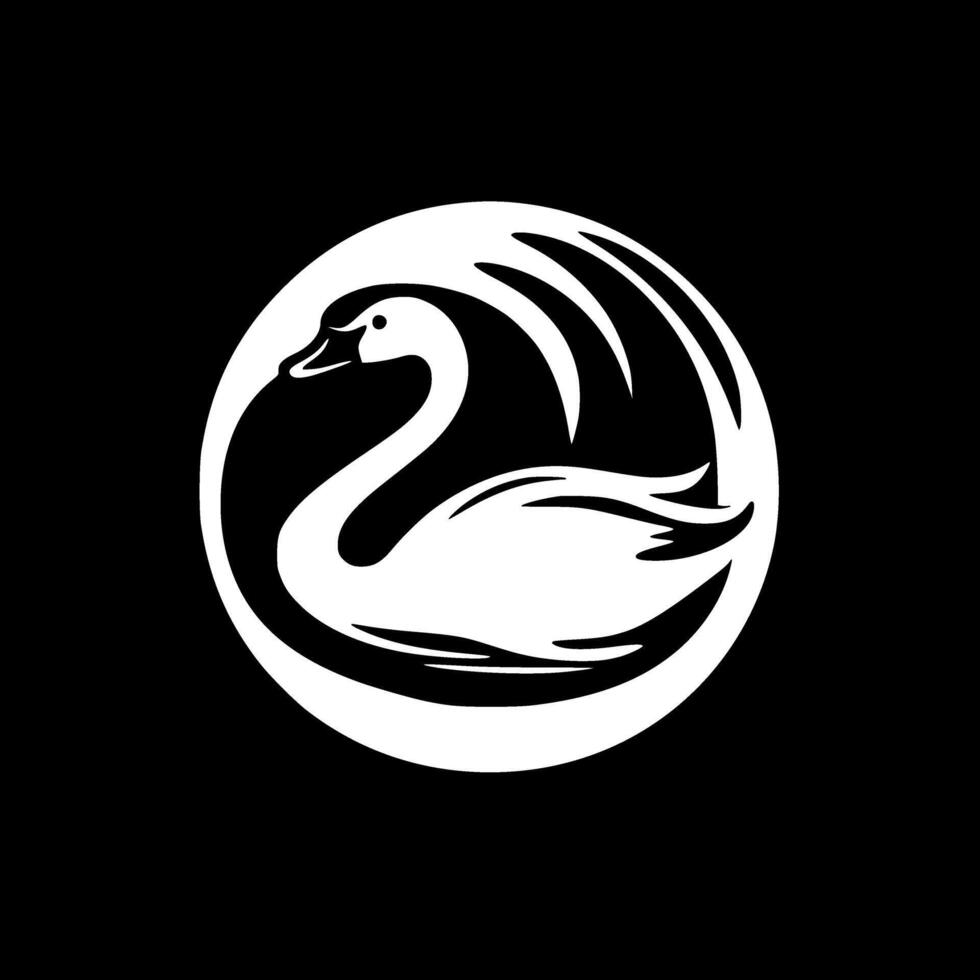 cisne, Preto e branco vetor ilustração