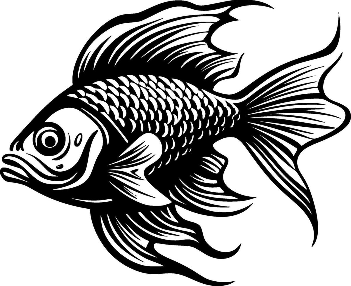 peixe, Preto e branco vetor ilustração