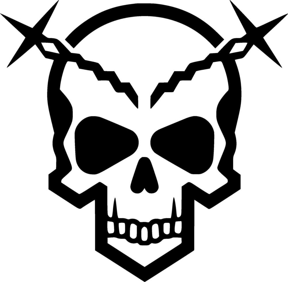 crânio - minimalista e plano logotipo - vetor ilustração