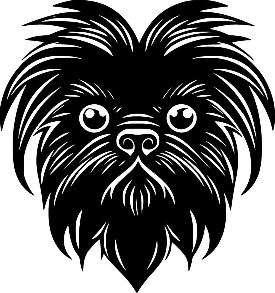 affenpinscher, Preto e branco vetor ilustração